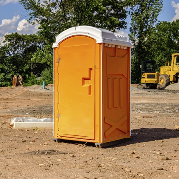 how often are the porta potties cleaned and serviced during a rental period in Skidway Lake